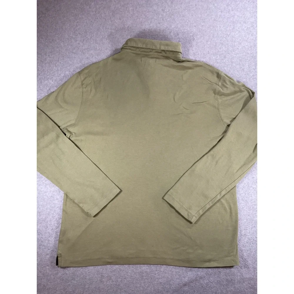 Banana Republic Mens XL Long Sleeve Polo Shirt Olive Green Cotton 1663
